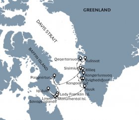 西グリーンランドとバフィン島探検クルーズ14日間