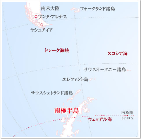 南極半島　周辺地図