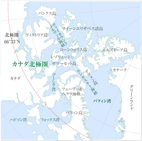 カナダ北極圏　周辺地図